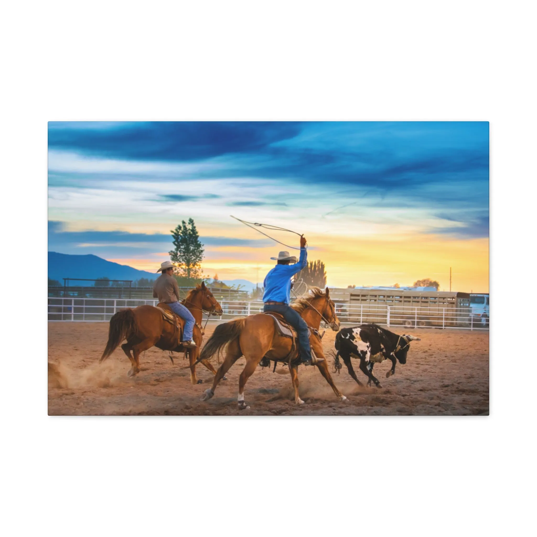Canvas Gallery Wraps - Roping until Dark Western Horse Art Decor