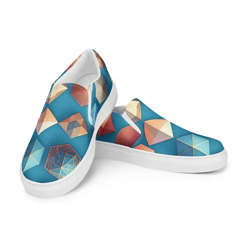 Canvas Slip Ons with Bold Abstract Art Vibes