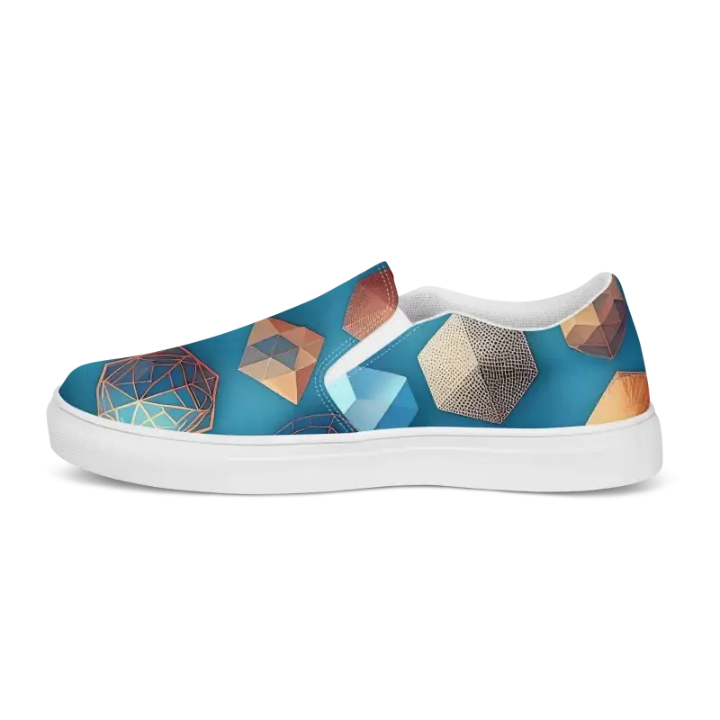 Canvas Slip Ons with Bold Abstract Art Vibes
