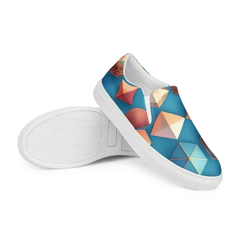 Canvas Slip Ons with Bold Abstract Art Vibes