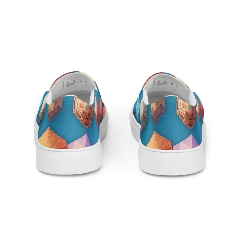 Canvas Slip Ons with Bold Abstract Art Vibes