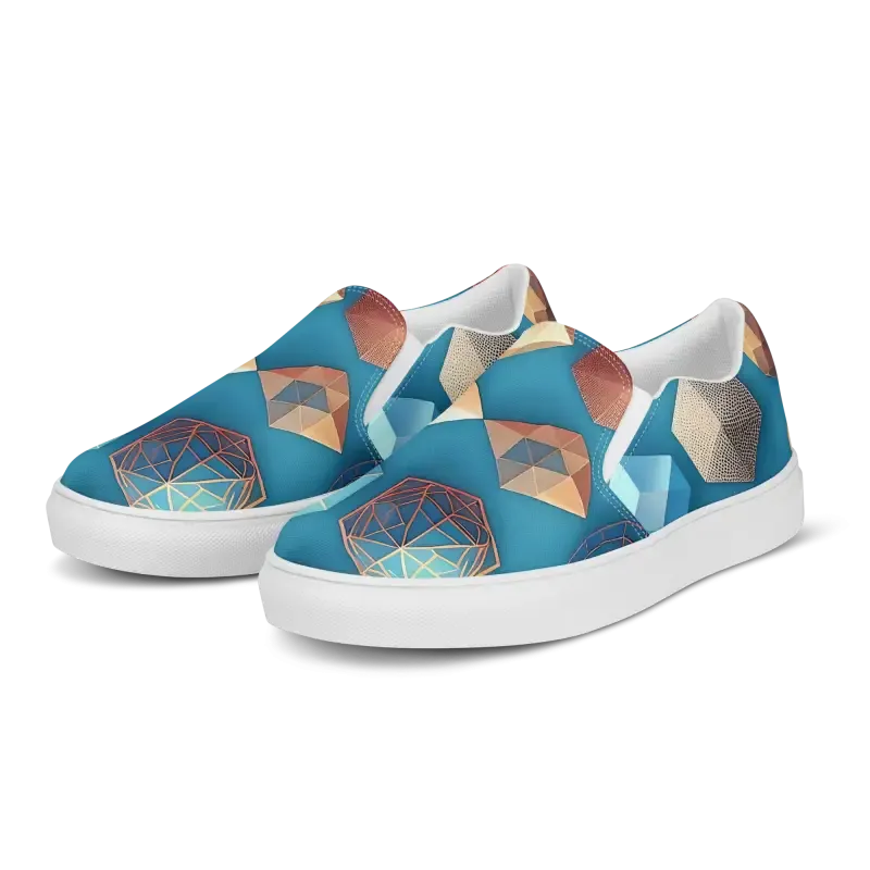 Canvas Slip Ons with Bold Abstract Art Vibes