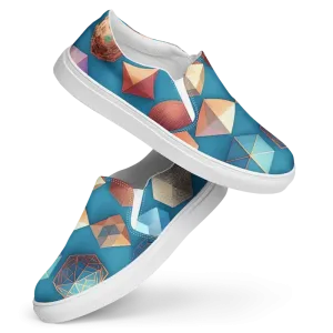 Canvas Slip Ons with Bold Abstract Art Vibes
