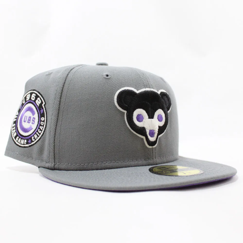 Chicago Cubs 1962 All Star Game New Era 59Fifty Fitted Hat (Glow in the Dark Gray Light Purple Under Brim)