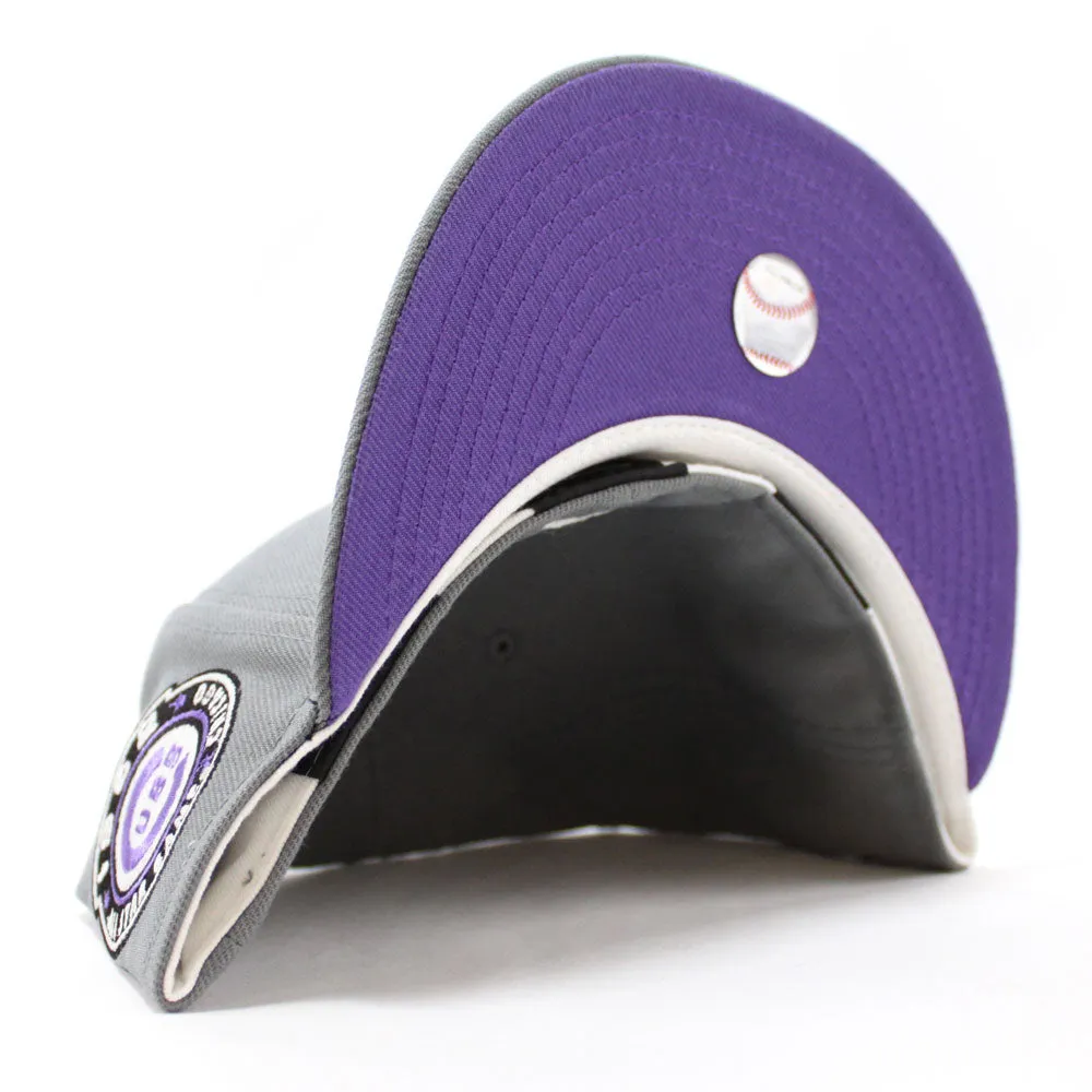 Chicago Cubs 1962 All Star Game New Era 59Fifty Fitted Hat (Glow in the Dark Gray Light Purple Under Brim)