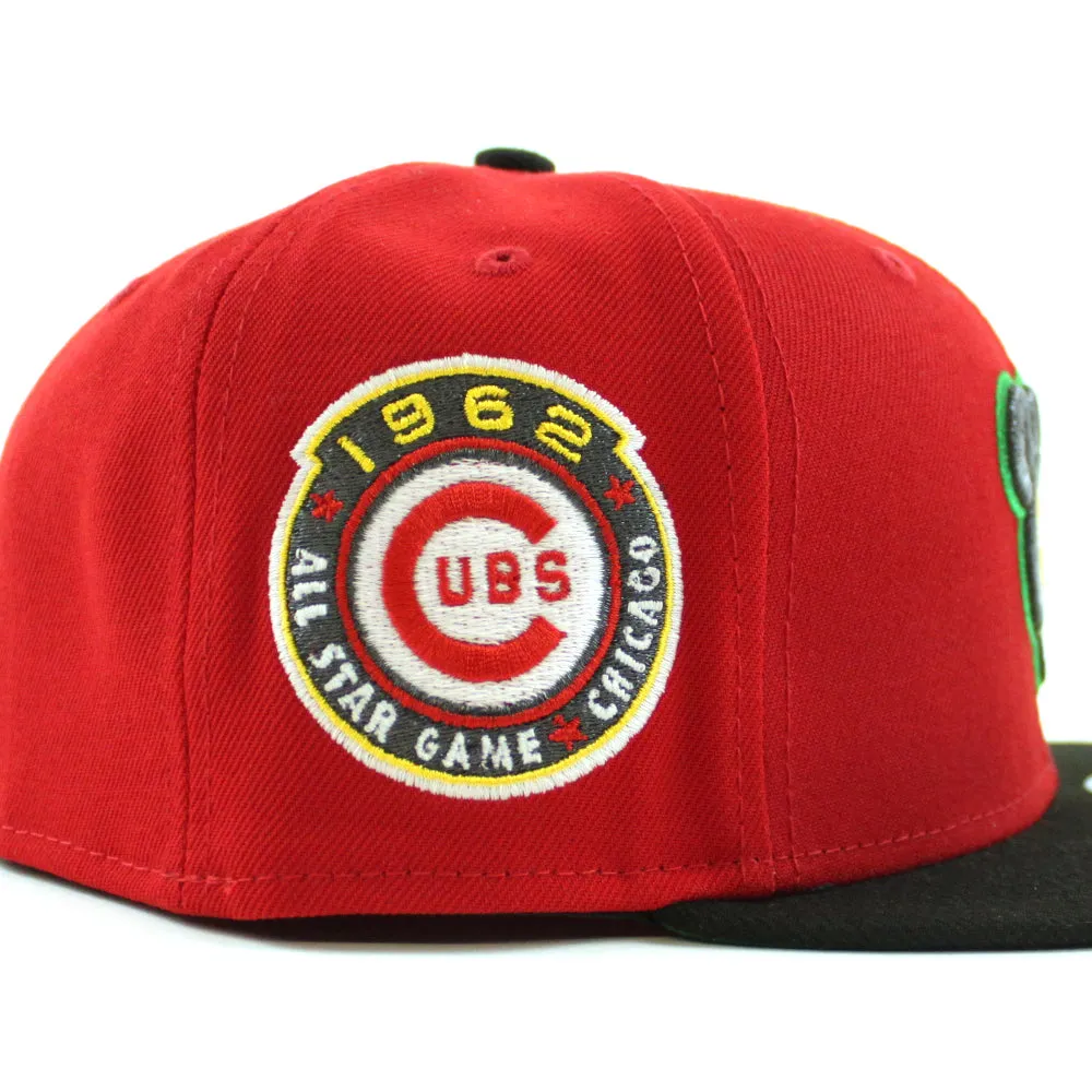 Chicago Cubs 1962 All Star Game New Era 59Fifty Fitted Hat (Red Black Green Under Brim)