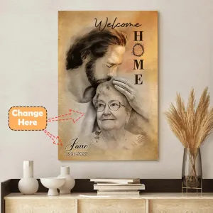 Christianartbag Home Decor, Personalized Memorial Canvas For Mom, Safe In The Arms Of Jesus, Memorial Canvas, CABCV01271223.
