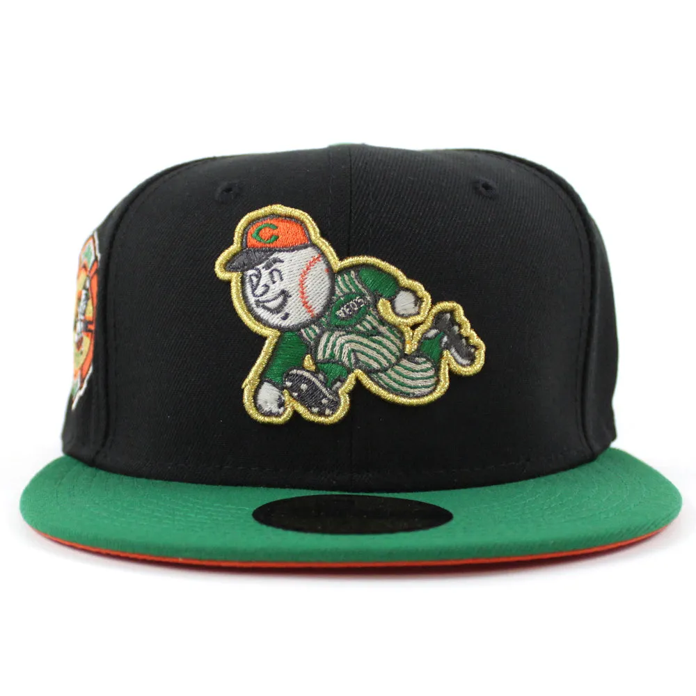 Cincinnati Reds 1970 All Star Game New Era 59Fifty Fitted Hat (GITD Black Green Orange Under Brim)