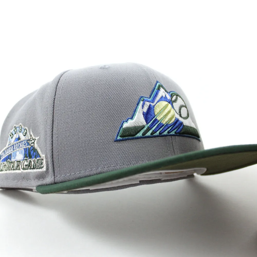 Colorado Rockies 1998 All Star Game Era 59Fifty Fitted Hat (GITD Gray Dark Green Olive Under Brim)