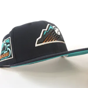 Colorado Rockies 25th Anniversary New Era 59Fifty Fitted Hat (GITD Navy Teal Under Brim)