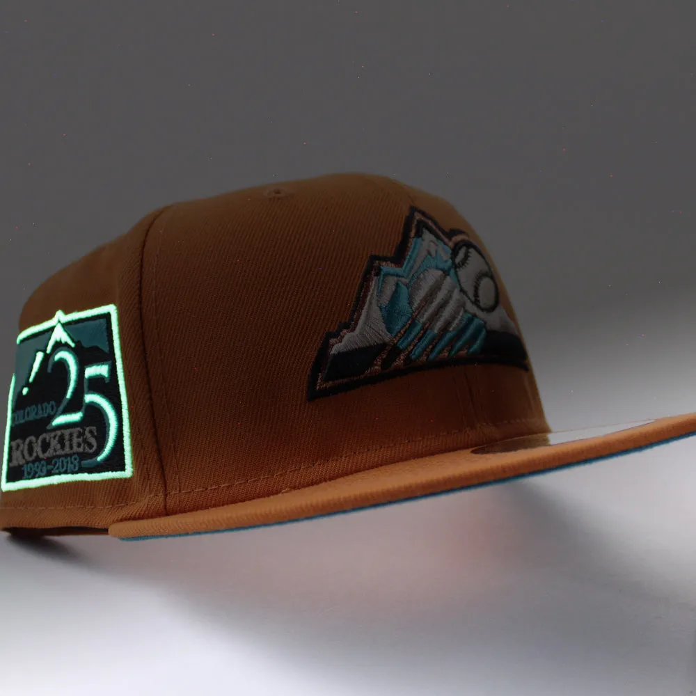 Colorado Rockies 25th Anniversary New Era 59Fifty Fitted Hat (Rust Aqua Under Brim)