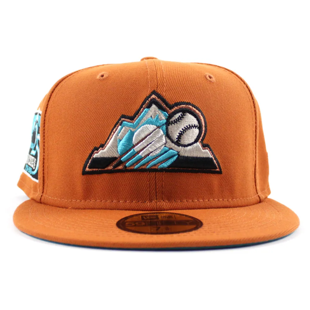 Colorado Rockies 25th Anniversary New Era 59Fifty Fitted Hat (Rust Aqua Under Brim)