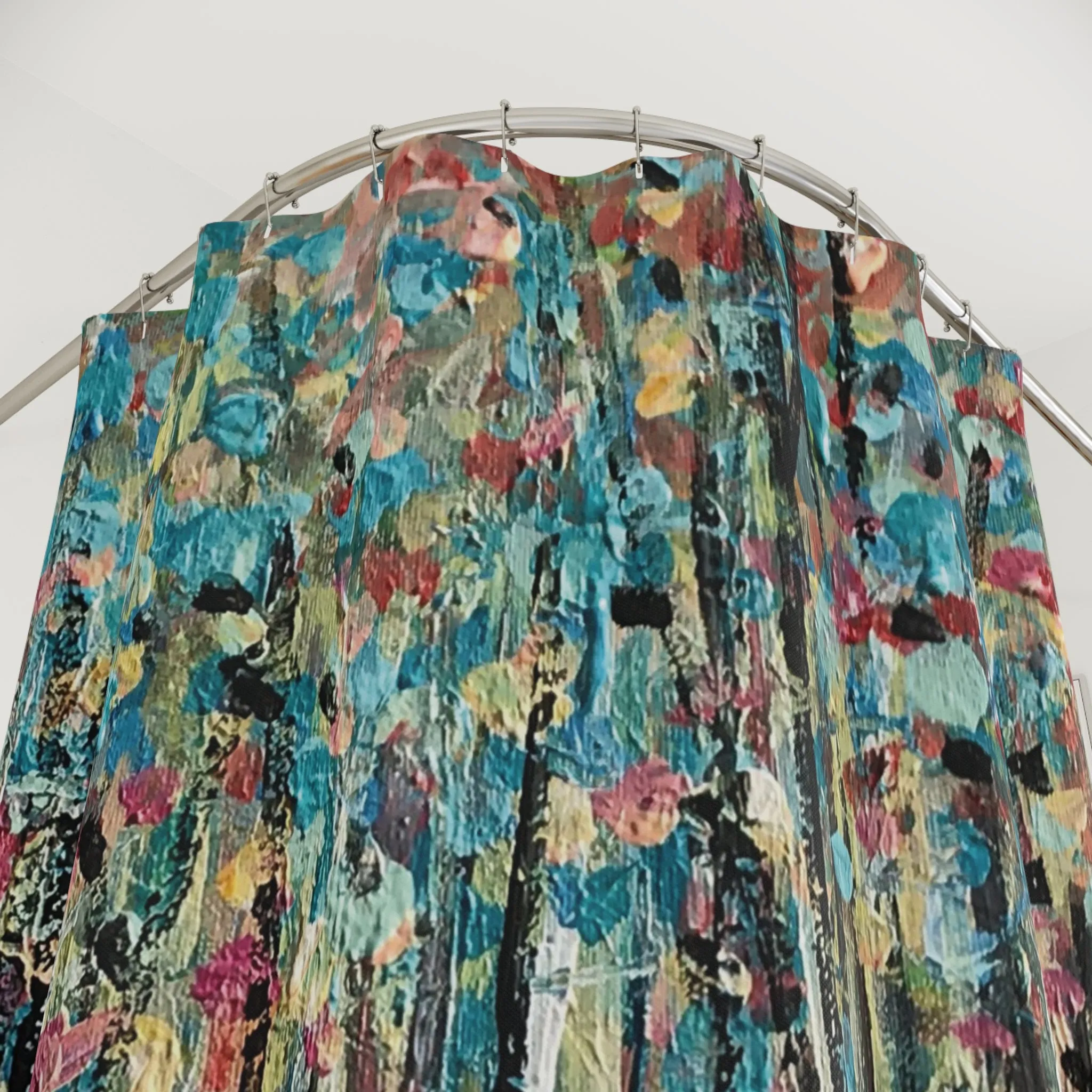 Colorful Landscape Art Work Nature Shower Curtain - Colorful Landscape by Leslie Karpinski
