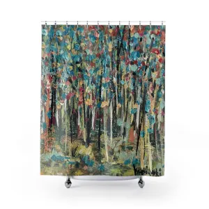 Colorful Landscape Art Work Nature Shower Curtain - Colorful Landscape by Leslie Karpinski