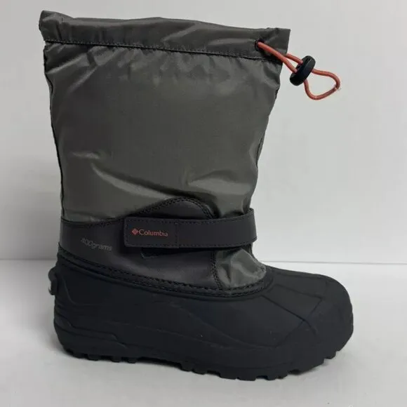 Columbia Powderbug Waterproof Snow Boots Gray Size 6 M Big Kid