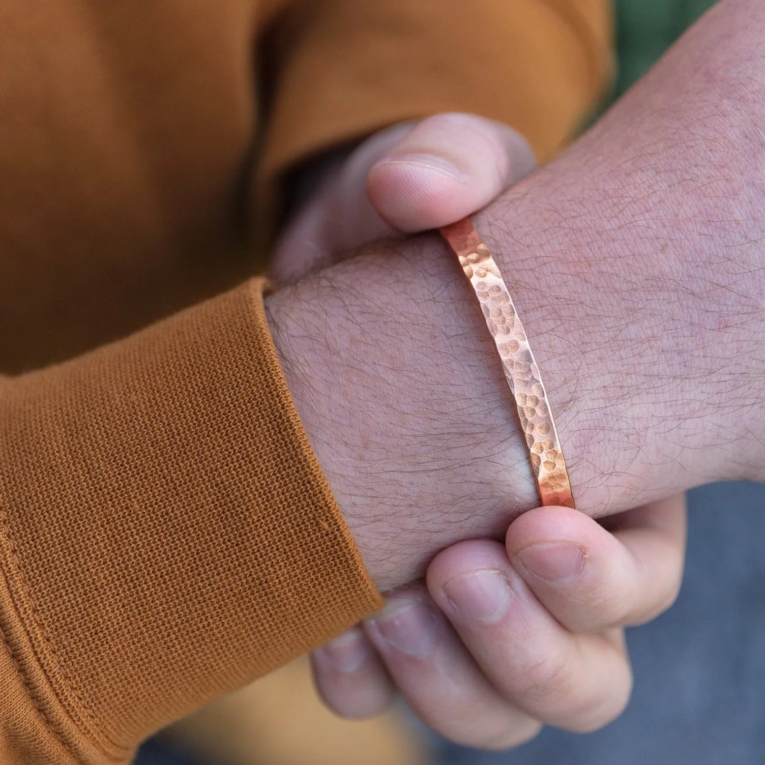 Copper Unisex Textured Cuff