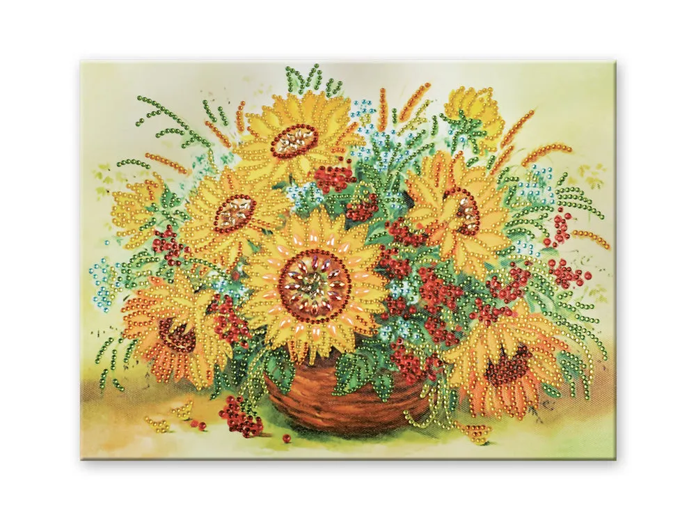 Craft Medley Diamond Painting Canvas Art Kit-Sunflower Pot