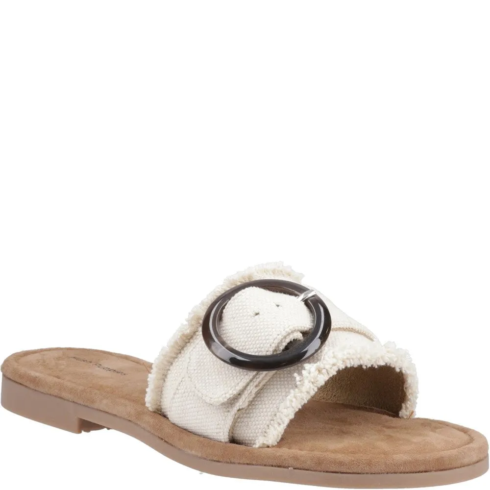 Cream Hayley Buckle Slides