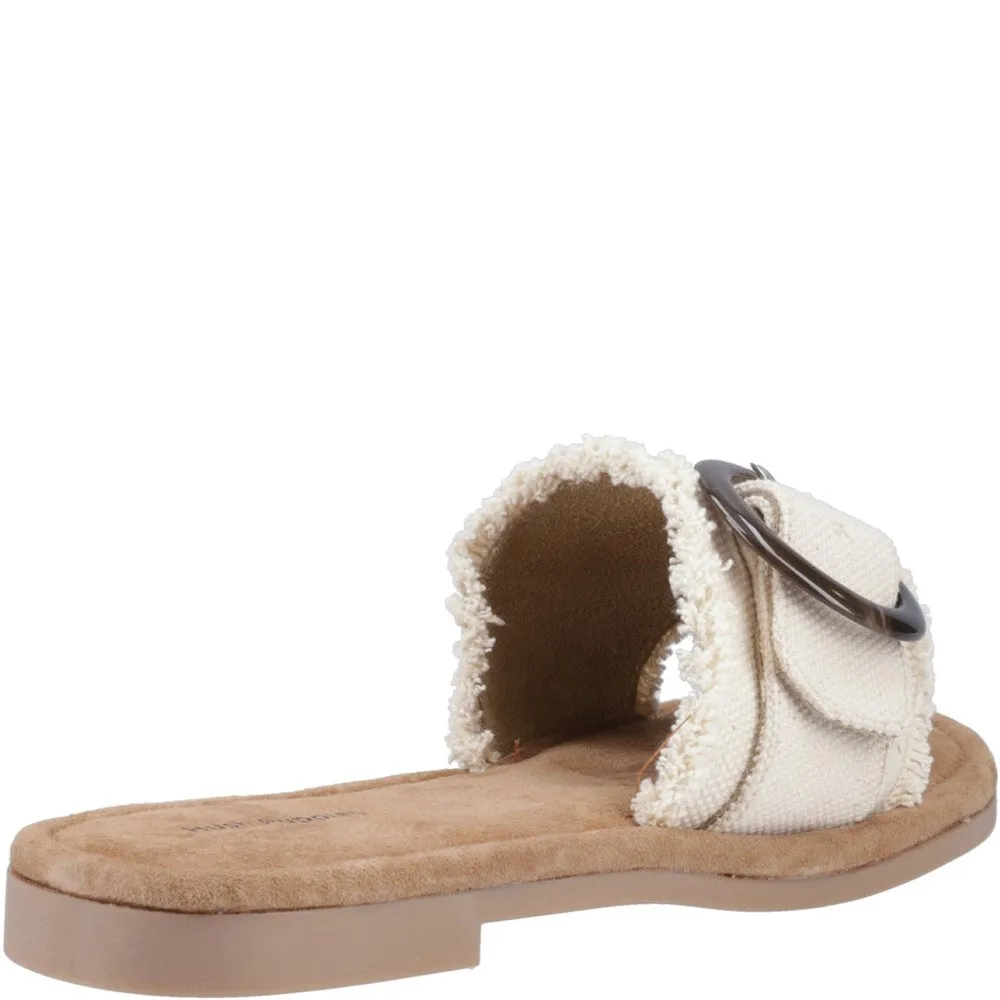 Cream Hayley Buckle Slides