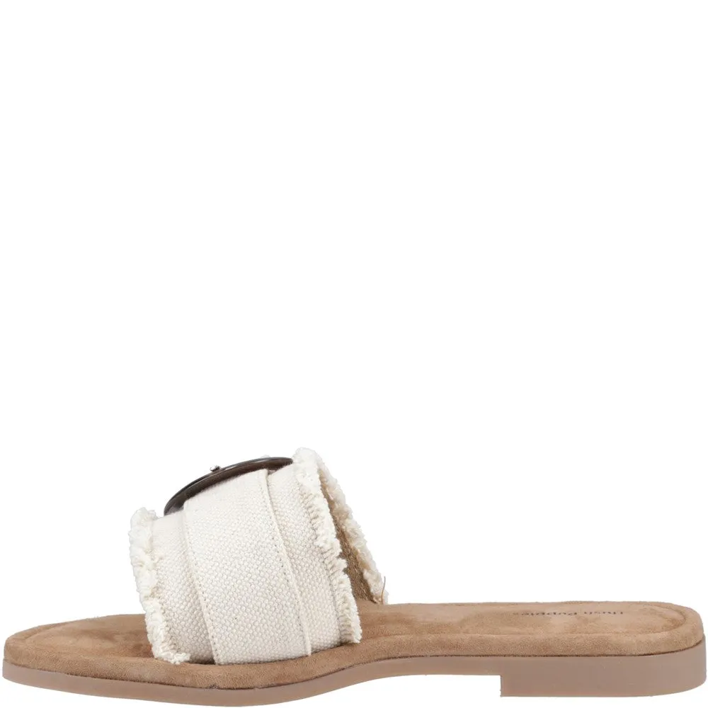Cream Hayley Buckle Slides