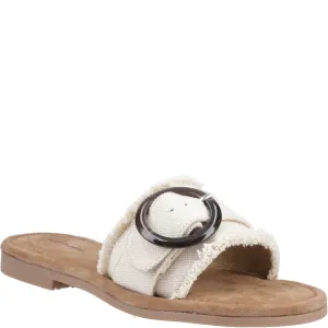 Cream Hayley Buckle Slides