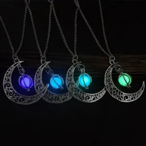 Crescent Moon Glow Necklace