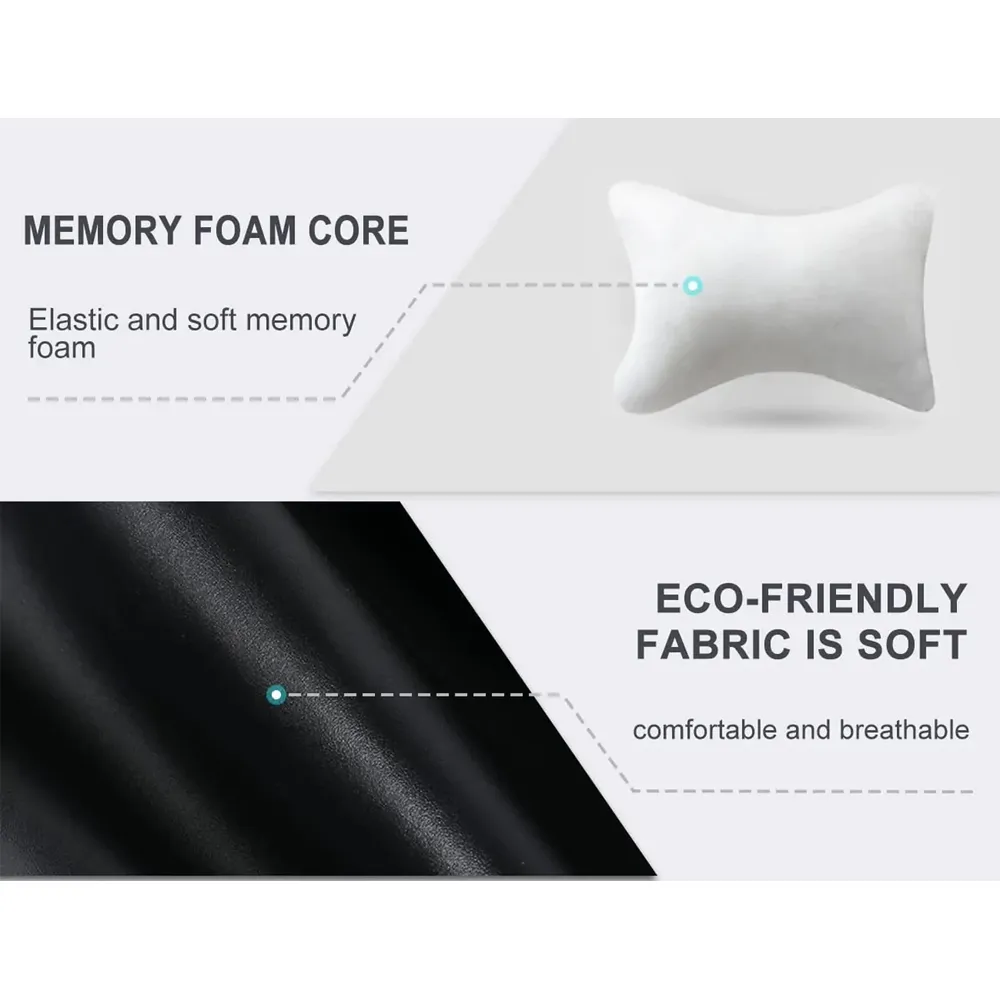Custom Text For For Thickened Foam Car Neck Pillow, Compatible with All Cars, Soft Leather Headrest (2 Pieces) for Driving Home Office DA13990