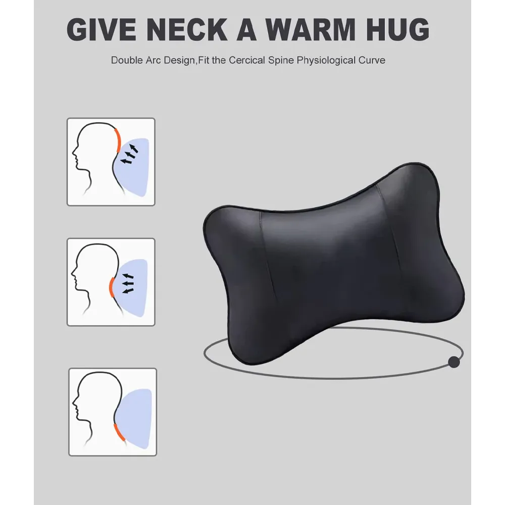 Custom Text For For Thickened Foam Car Neck Pillow, Compatible with All Cars, Soft Leather Headrest (2 Pieces) for Driving Home Office DA13990