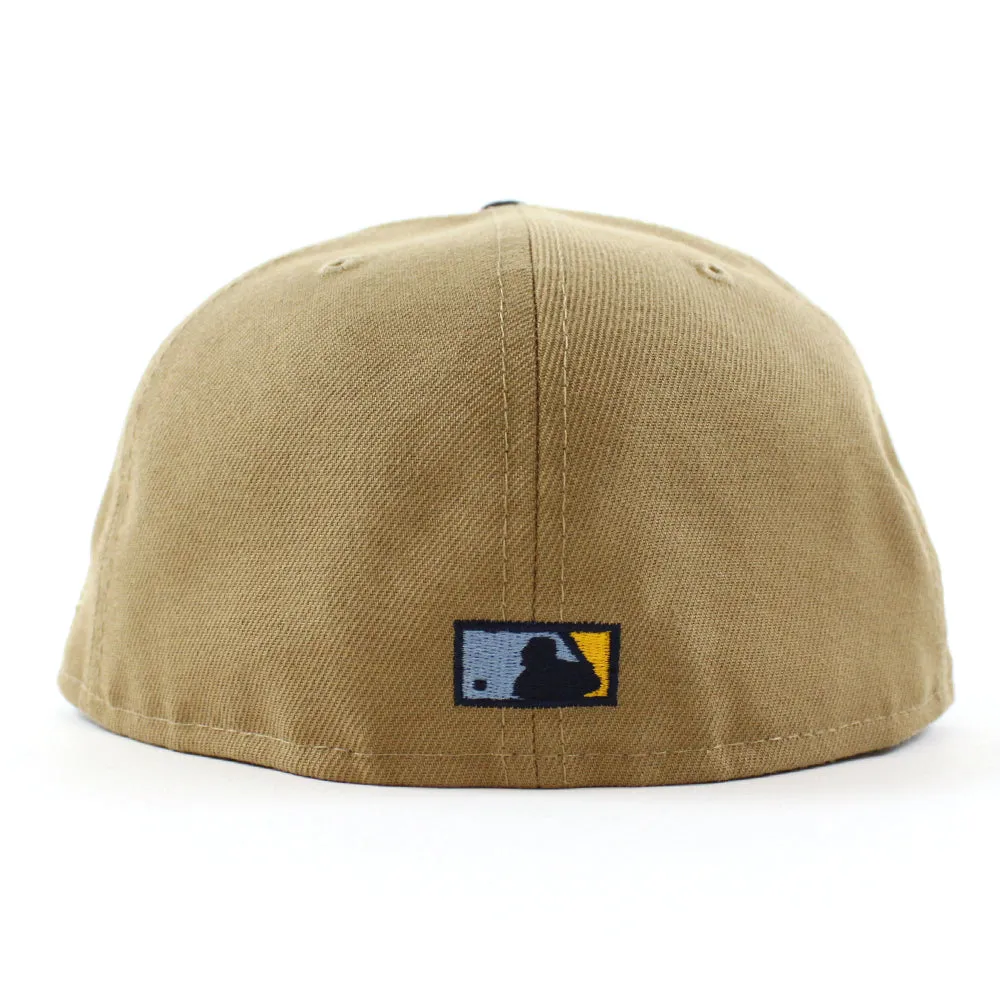 Detroit Tigers Tiger Patch New Era 59Fifty Fitted Hat (GITD Khaki Navy Sky Blue Under Brim)