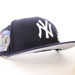 Dice New York Yankees 2000 World Series Patch New Era Fitted 59Fifty Hat (GITD Subway Series Navy Gray Under Brim)