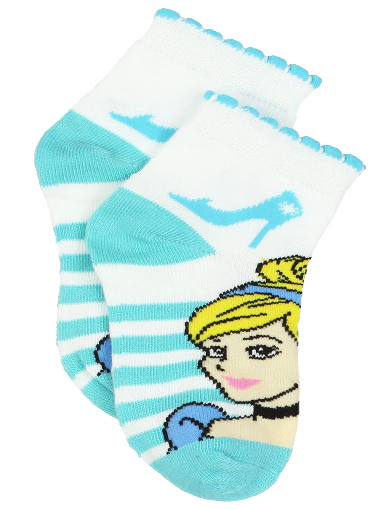 Disney Princess Quarter Style Socks 6-Pack