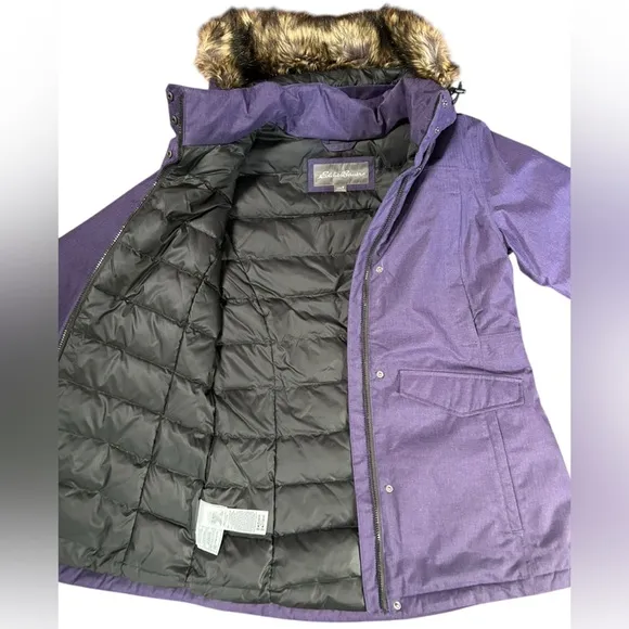 Eddie Bauer Women's Silver Lining Down Waterproof Hooded Rain Snow Winter Jacket