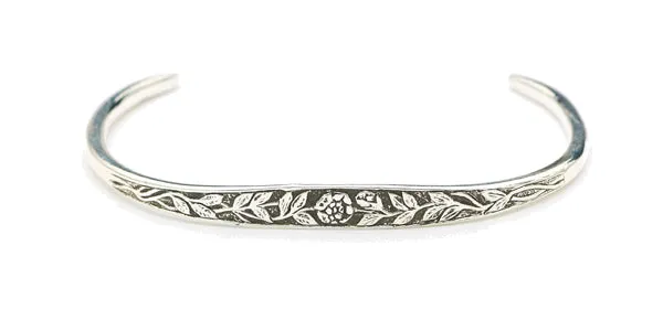Engraved Rose Vine Cuff