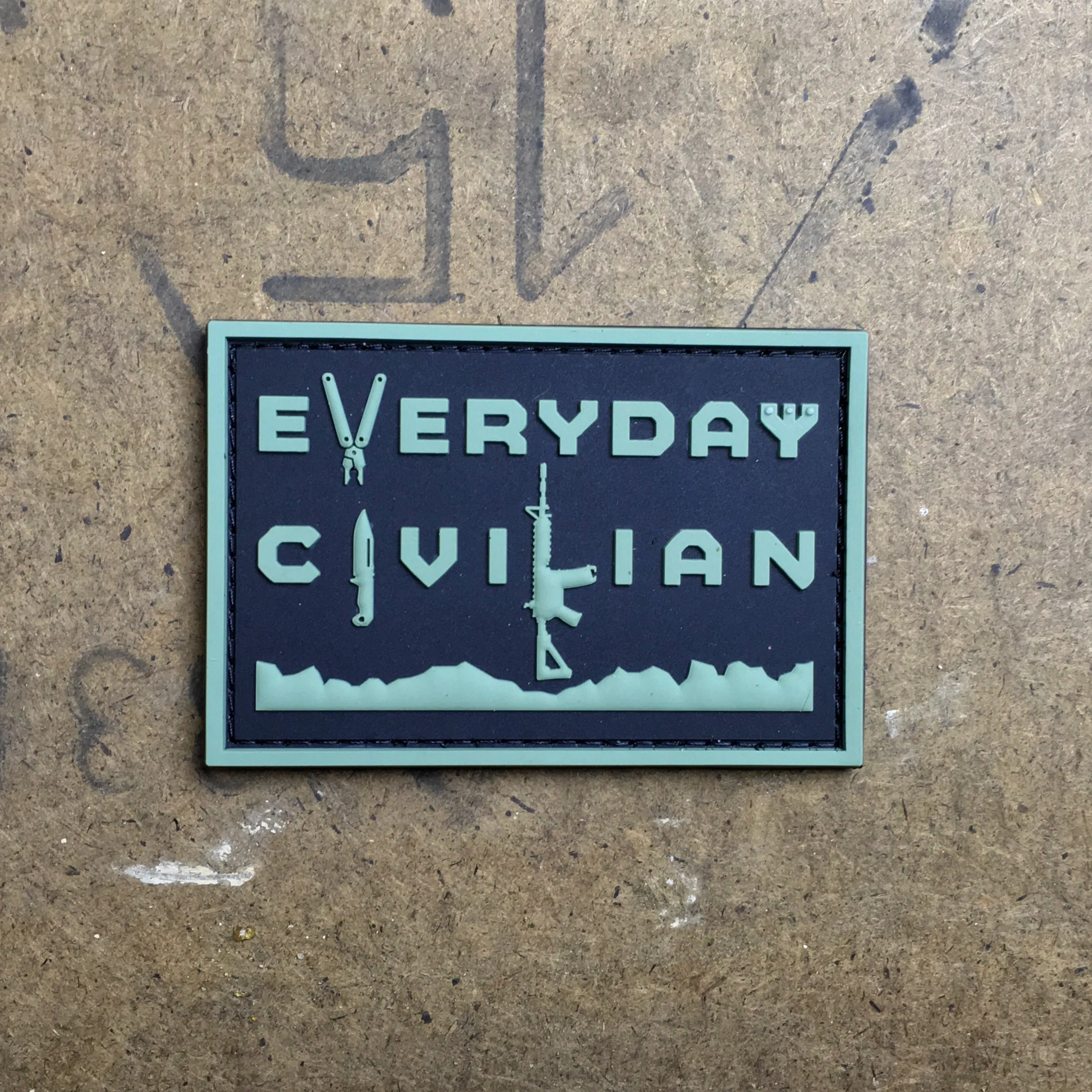 EveryDayCivilian PVC Patch Black & Green