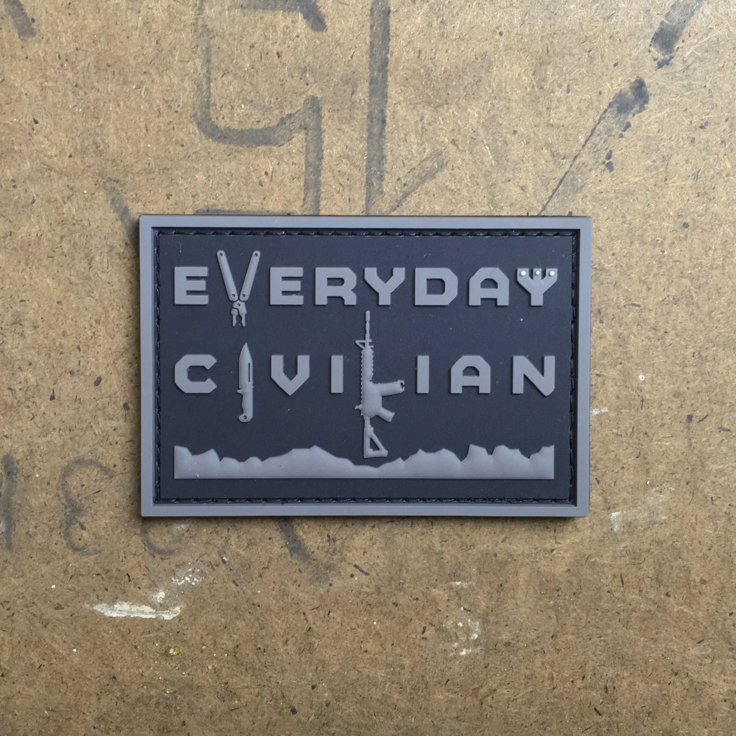 EveryDayCivilian PVC Patch Black & Grey