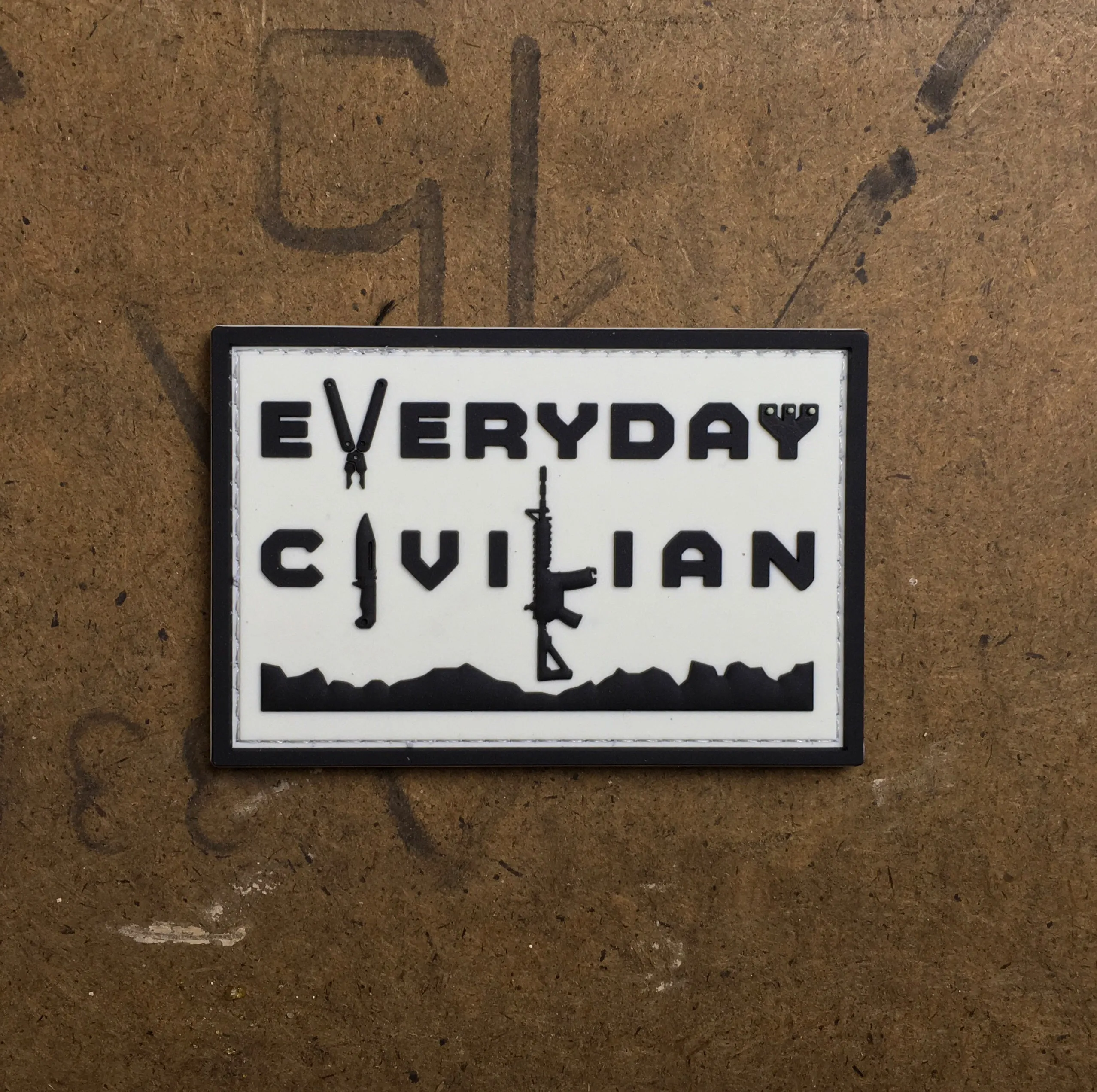 EveryDayCivilian PVC Patch White(Glow) & Black