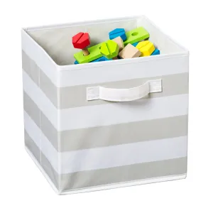 Explore   Store Kids Toy Storage Bin, Grey Stripe