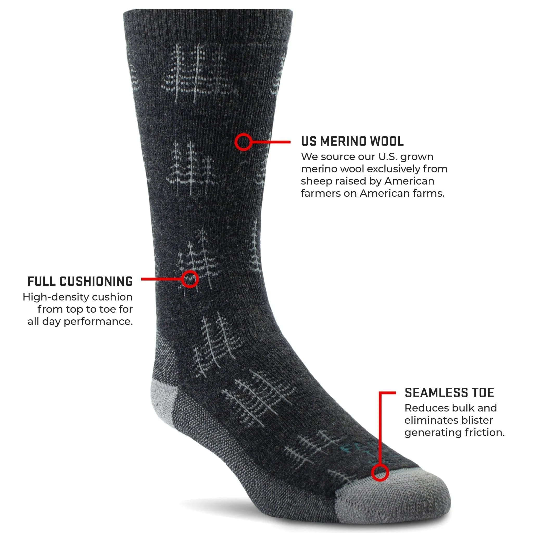 Farm to Feet Mens Cokeville Medium Cushion Socks