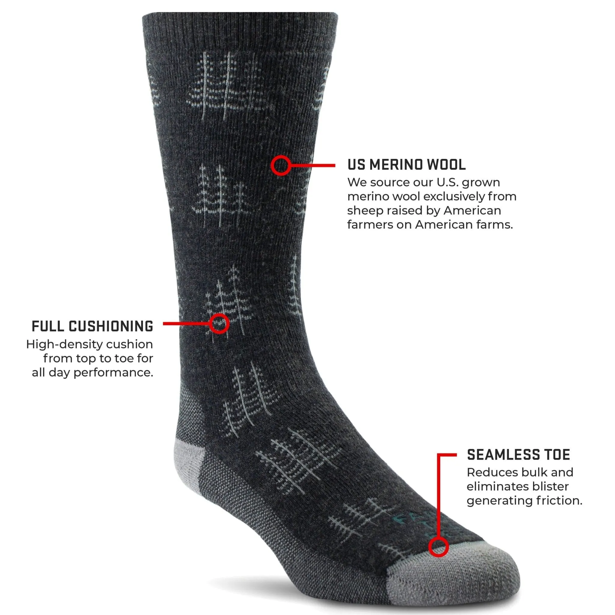 Farm to Feet Mens Cokeville Medium Cushion Socks