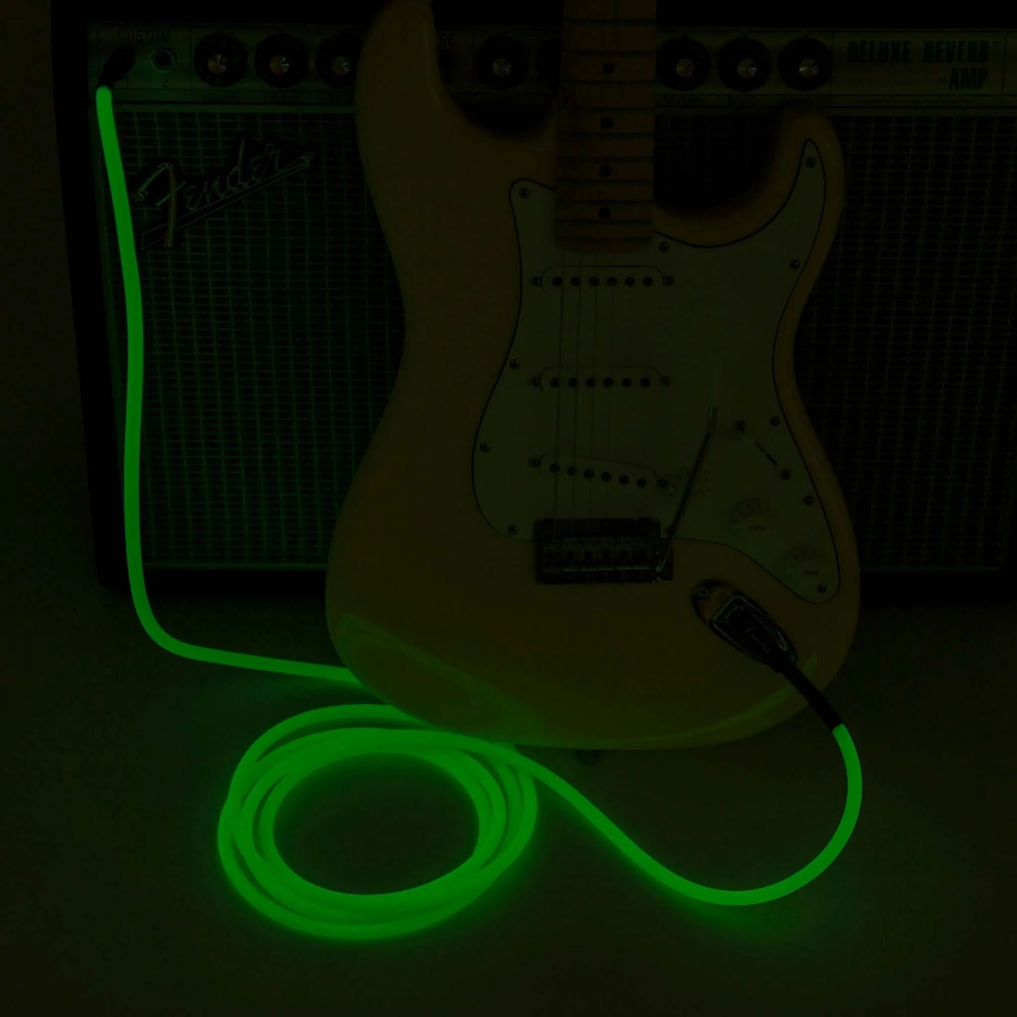 Fender 18.6 FT Professional Series Glow in the Dark Instrument Cable, Green