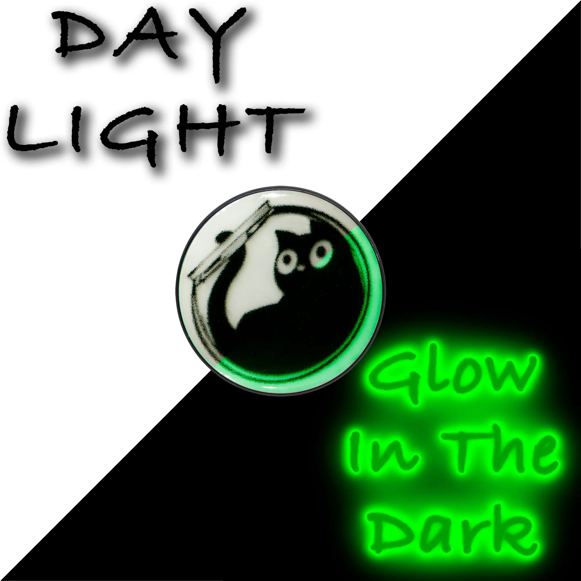 Fishbowl Kitty Cat Glow in the Dark Stud Earrings