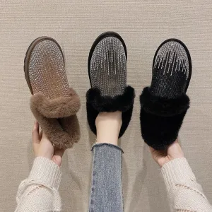 Flat-bottomed Short Tube Thickening Plus Fluffy Cotton Shoes