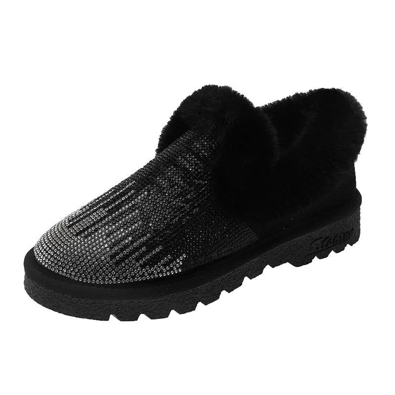 Flat-bottomed Short Tube Thickening Plus Fluffy Cotton Shoes