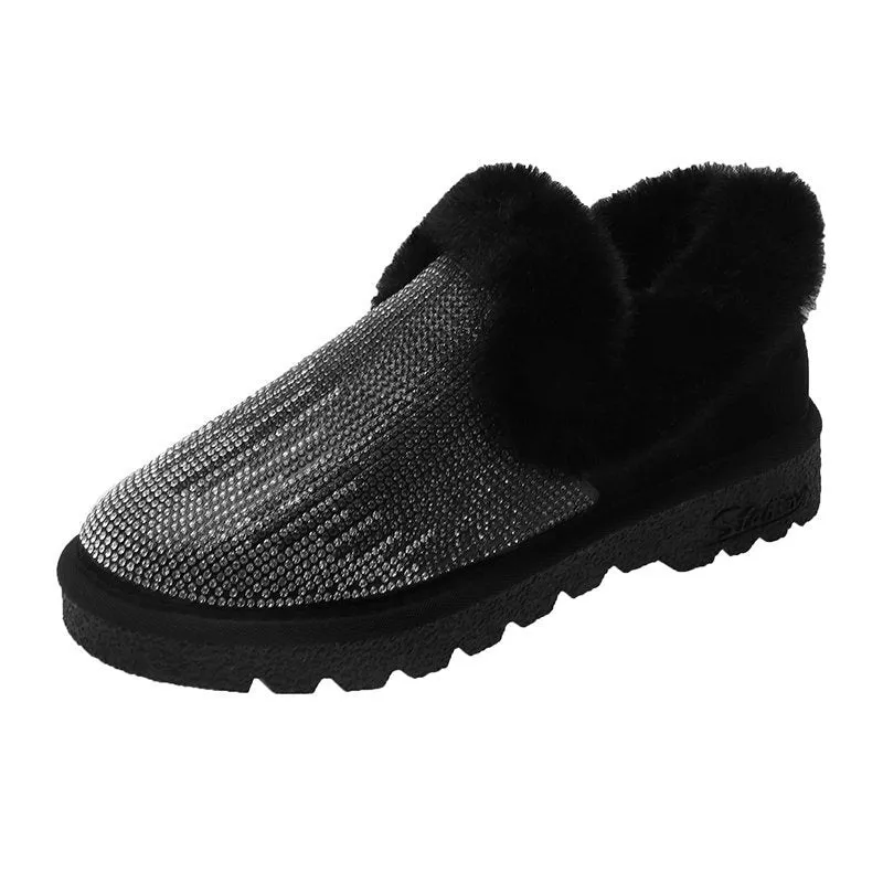 Flat-bottomed Short Tube Thickening Plus Fluffy Cotton Shoes