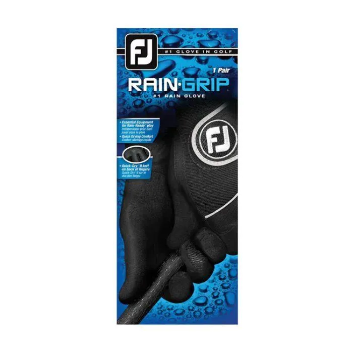 FootJoy 2017 RainGrip Pair ML Black Regular Pair (#66109E)