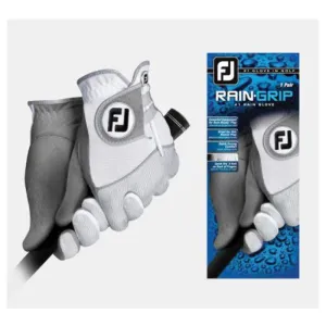 Footjoy New RainGrip Pair Gloves ML White/Grey Regular Pair (66127E)