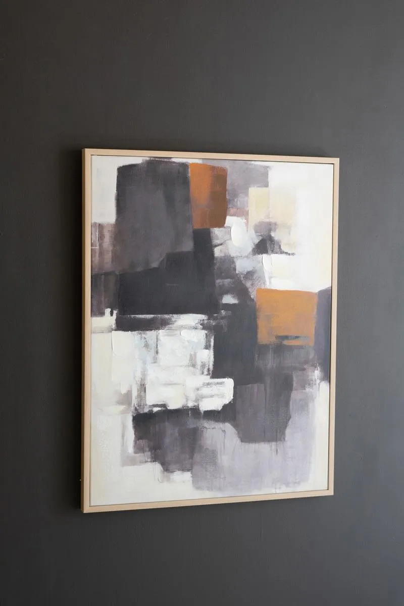 Framed Brown and Black Abstract