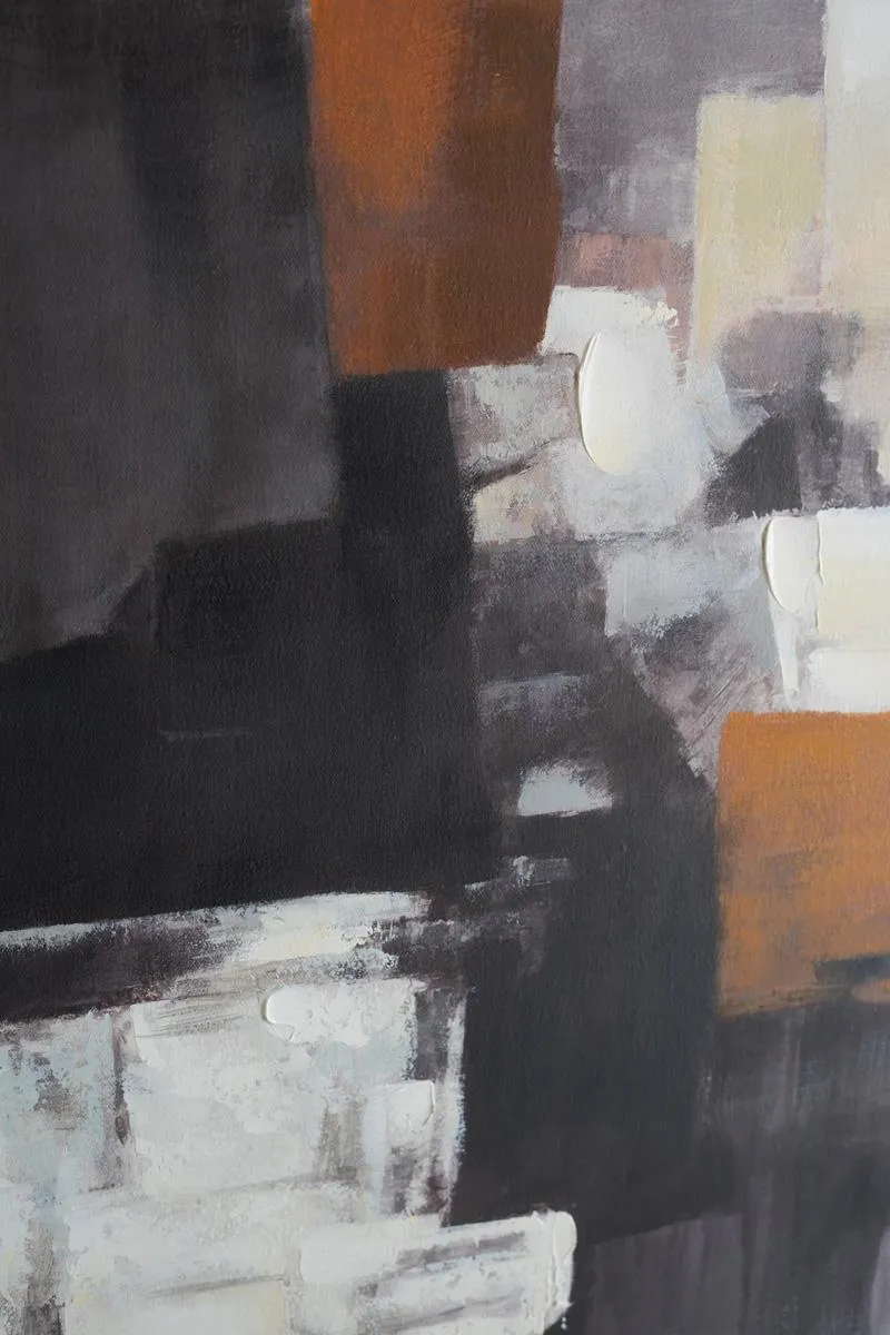 Framed Brown and Black Abstract