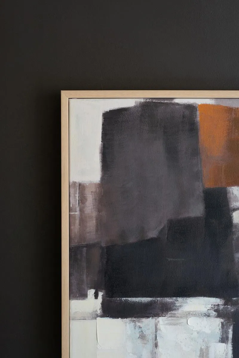 Framed Brown and Black Abstract