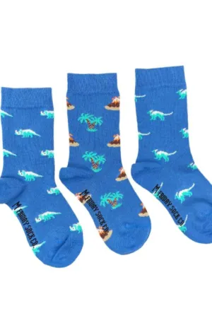 Friday Socks - Kids Mismatched Socks | Volcano And Dinosaurs